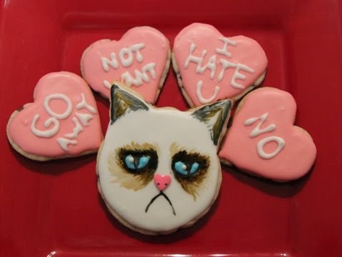 Grumpy Cat Valentines Day Cookies – QNB