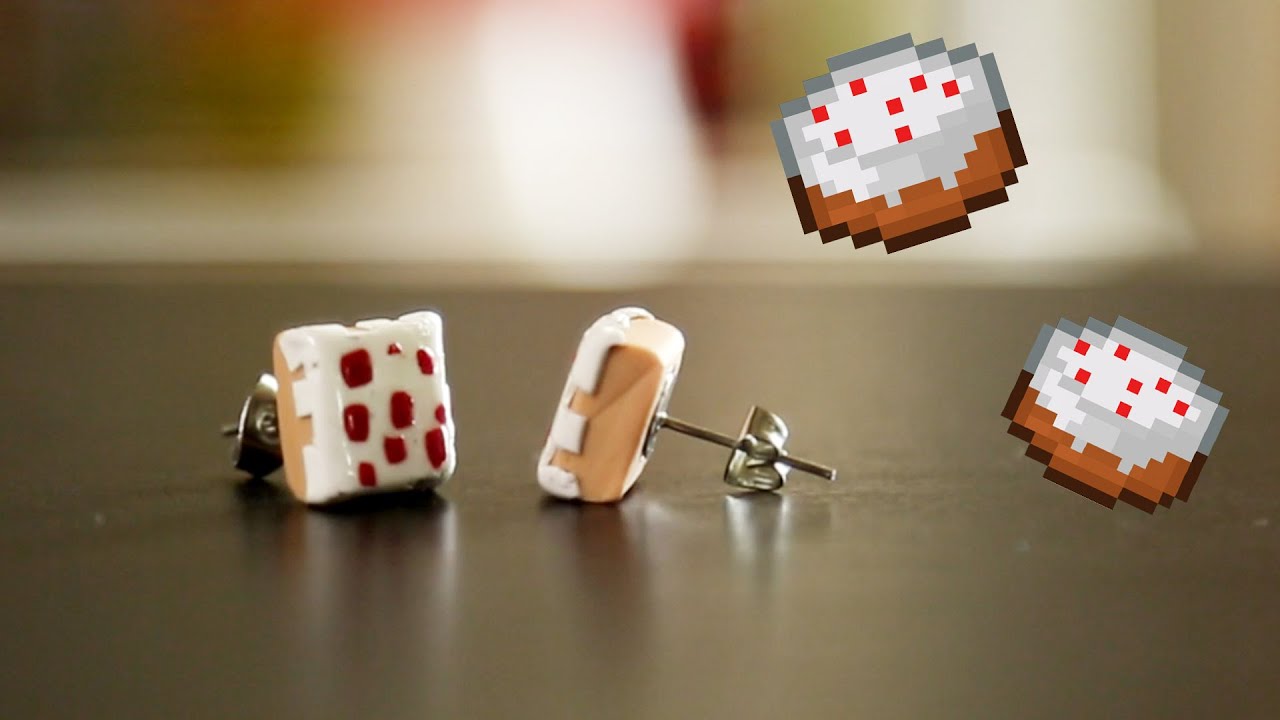 Minecraft Cake Earrings – DIY GG