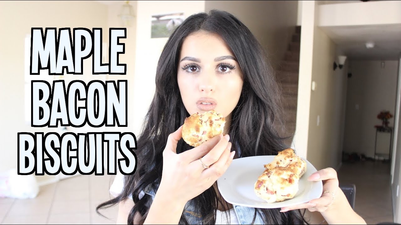 Cooking With Wolf! Maple Bacon Biscuits #CheatClean