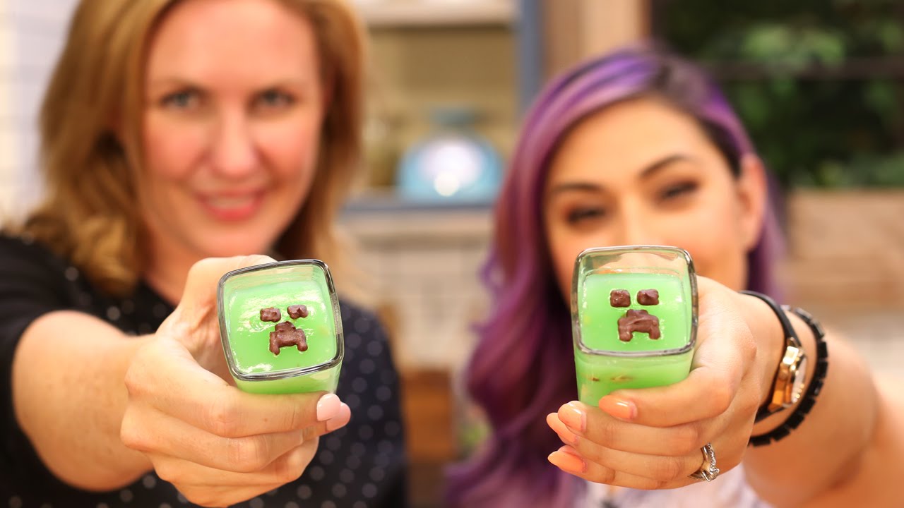 Minecraft Creeper Pudding Desserts – Quake n Bake