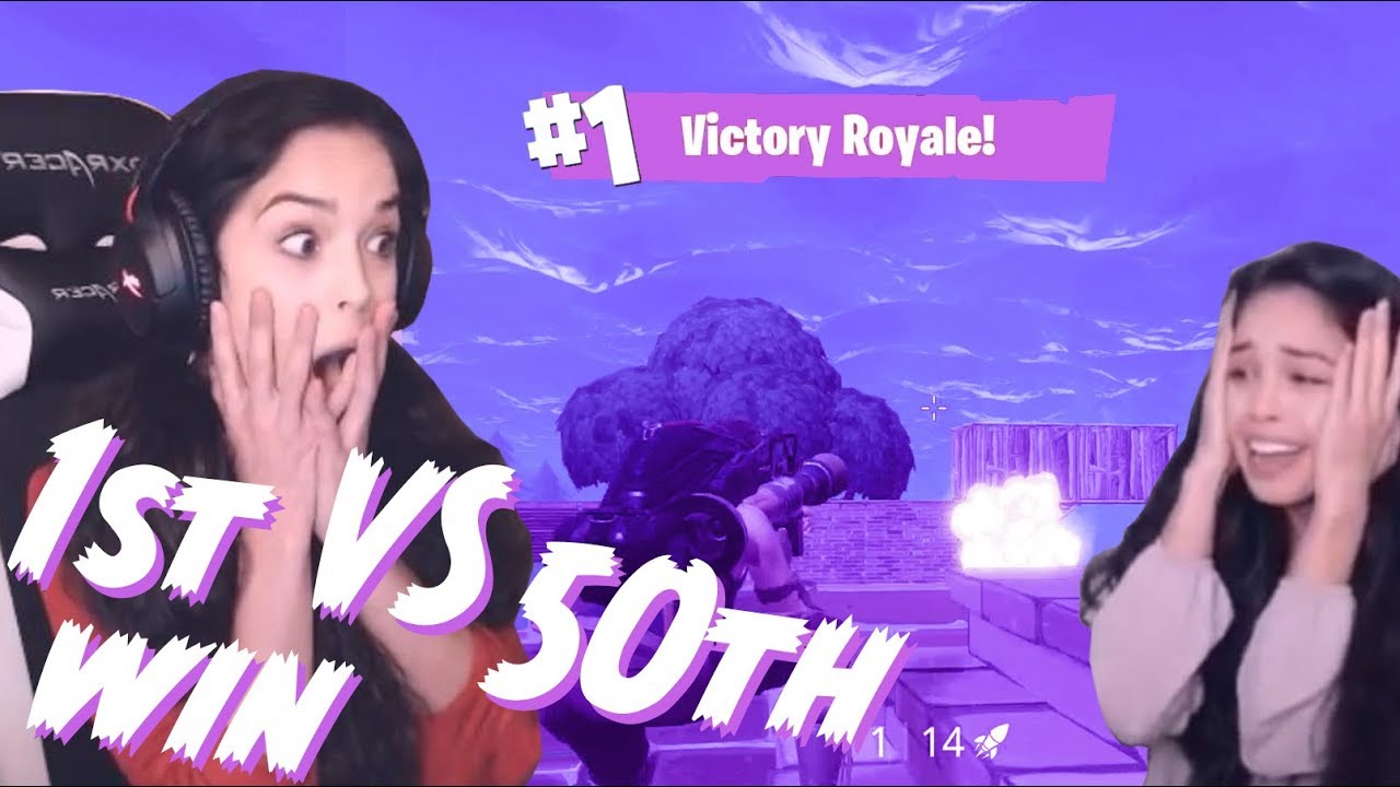 1st Solo Win VS 50th Solo Win! – Valkyrae [Fortnite Battle Royale PC]