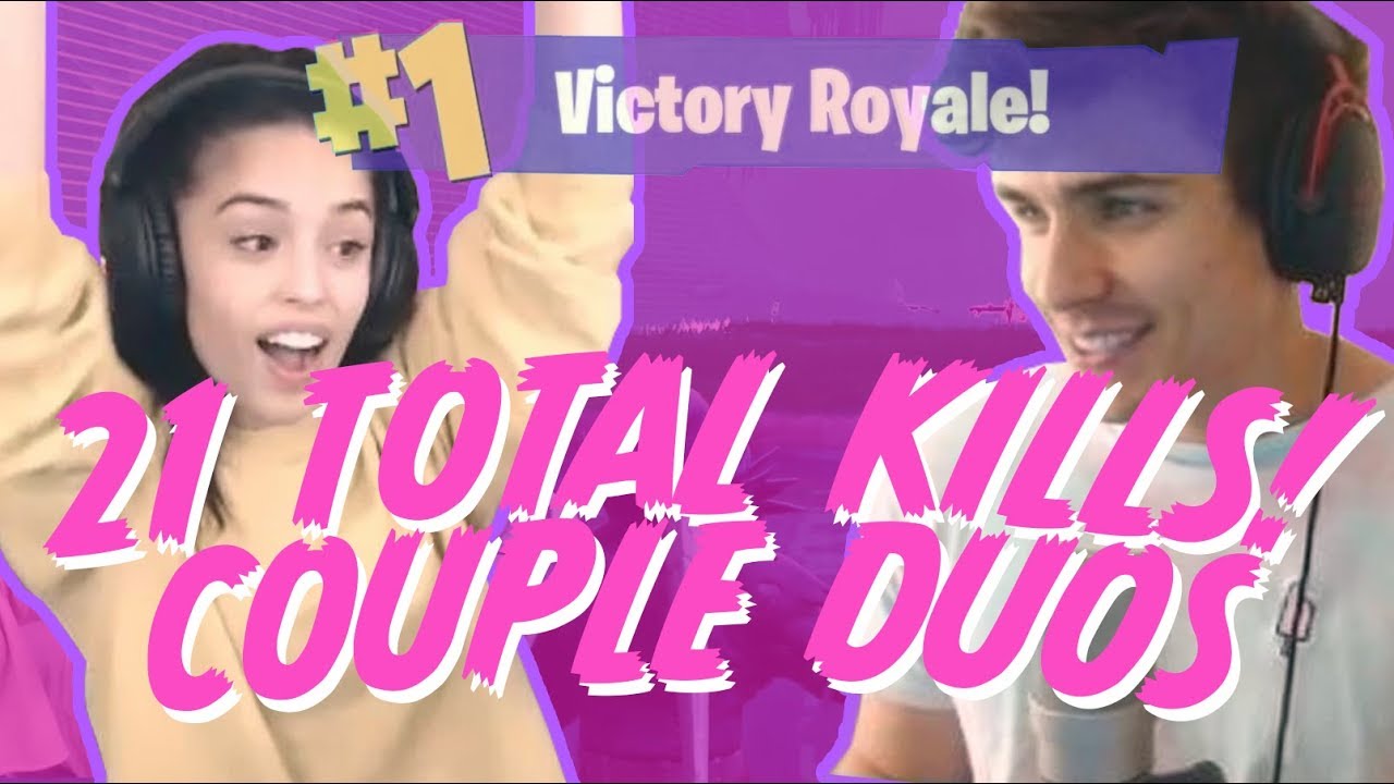 Couples Duo Win! 21 TOTAL KILLS! Valkyrae and Sonii Fortnite