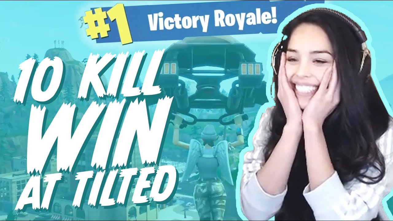 Surviving Tilted Towers! (10 Kill Solo Win) Valkyrae Fortnite