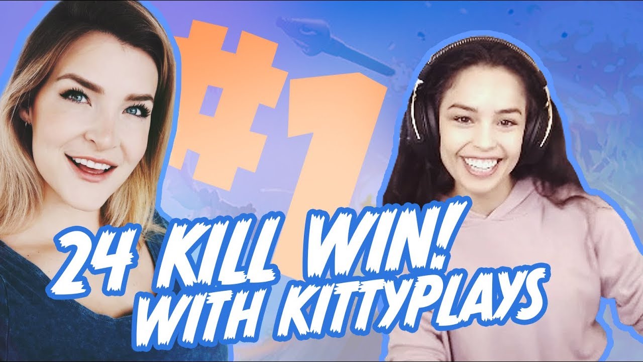GIRL DUO SQUAD 24 KILL WIN! ft. KittyPlays – Valkyrae Fortnite