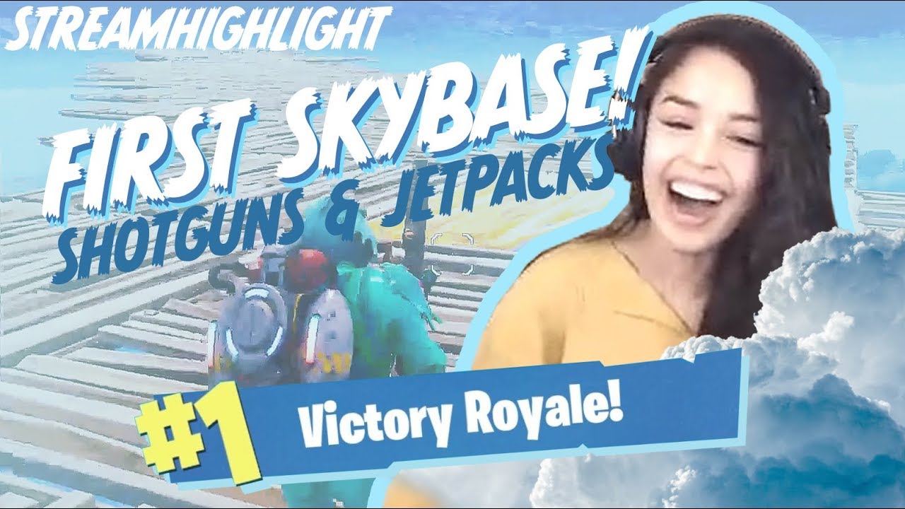 Jetpacks/Shotguns only Skybase Win! – Valkyrae Fortnite Highlights