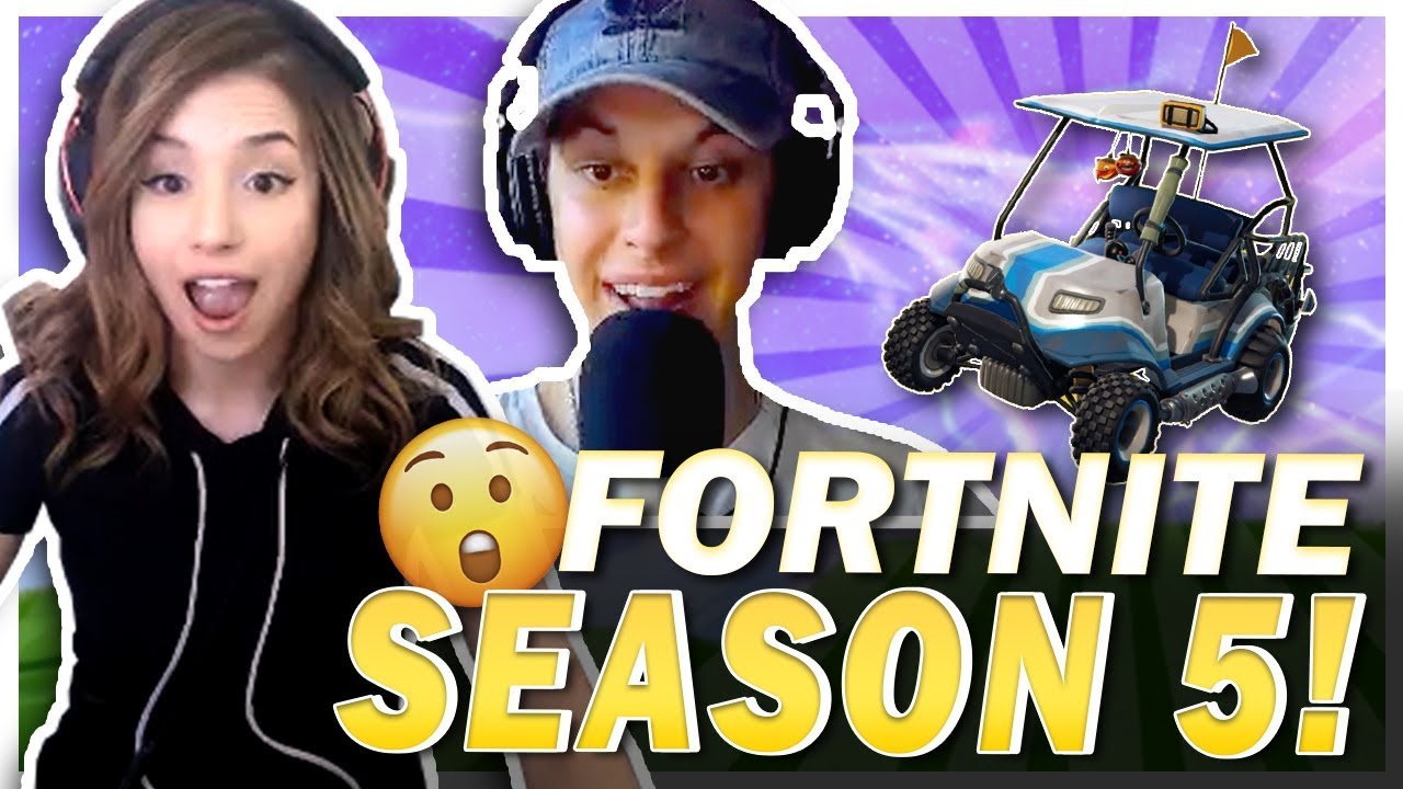 POKI REACTS TO FORTNITE SEASON 5! FT. CIZZORZ + GOLF CART RACING!