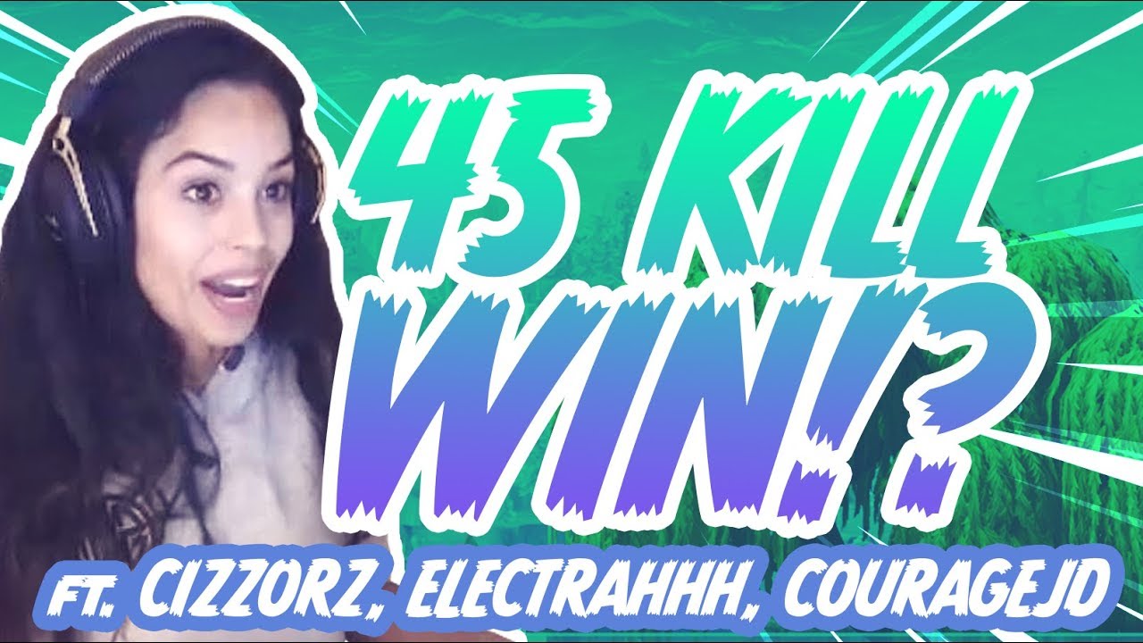 45 KILLS!? Ft. FaZe Cizzorz, Optic CouRage, Electrahhh – Valkyrae Fortnite