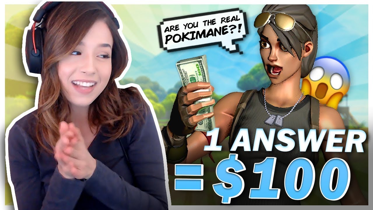 GIVING $100 TO RANDOM PEOPLE IN FORTNITE! Crazy Fan Reactions! Pokimane