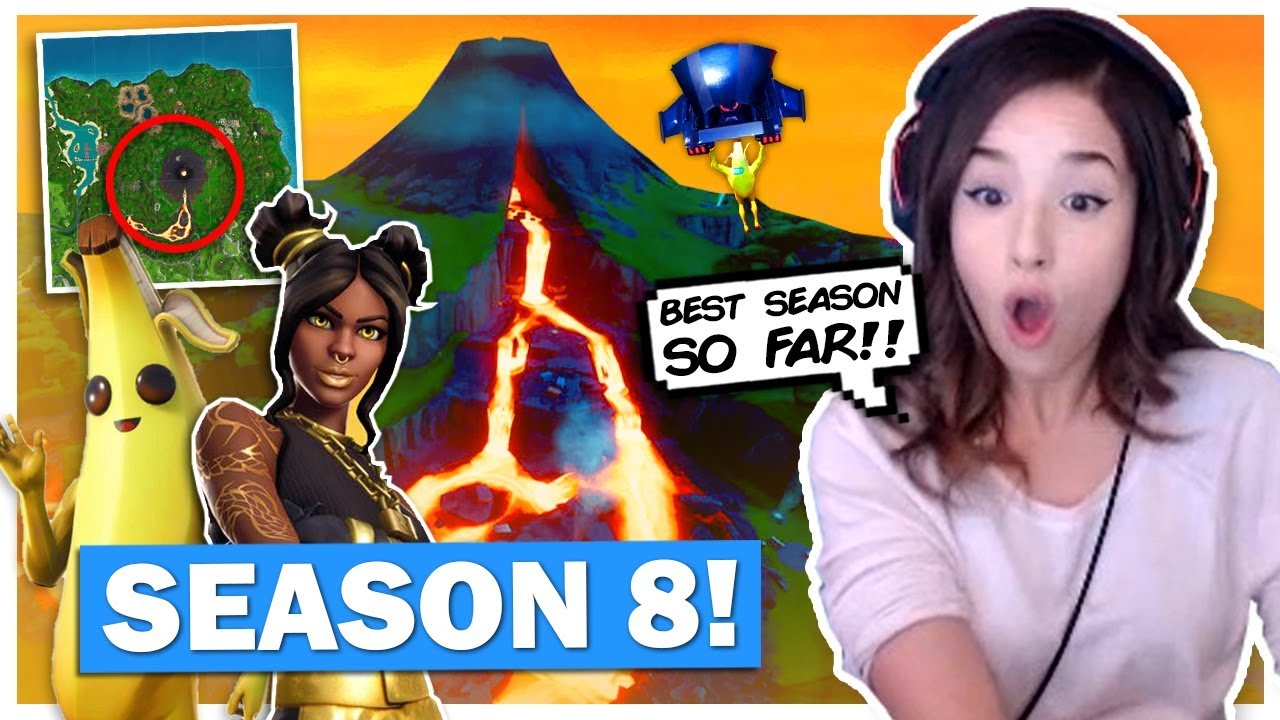 NEW Hot Skins! Pokimane Reacts to Fortnite SEASON 8 Battle Pass!