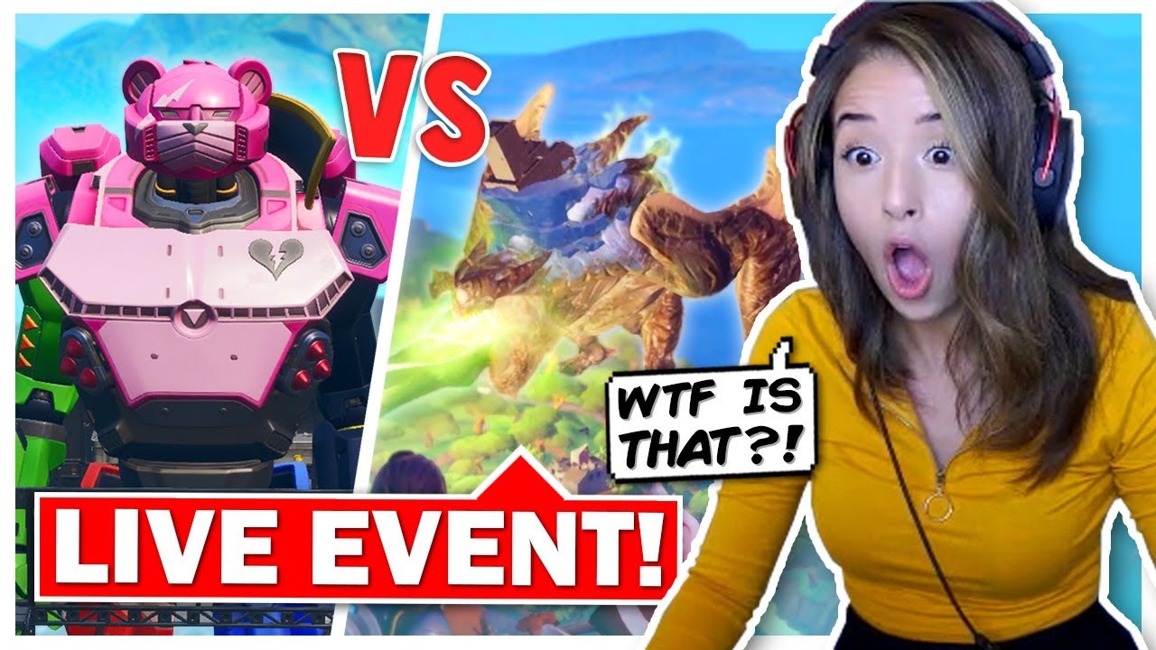 Pokimane Reacts to LIVE EVENT Monster VS Robot! Fortnite Season 9!