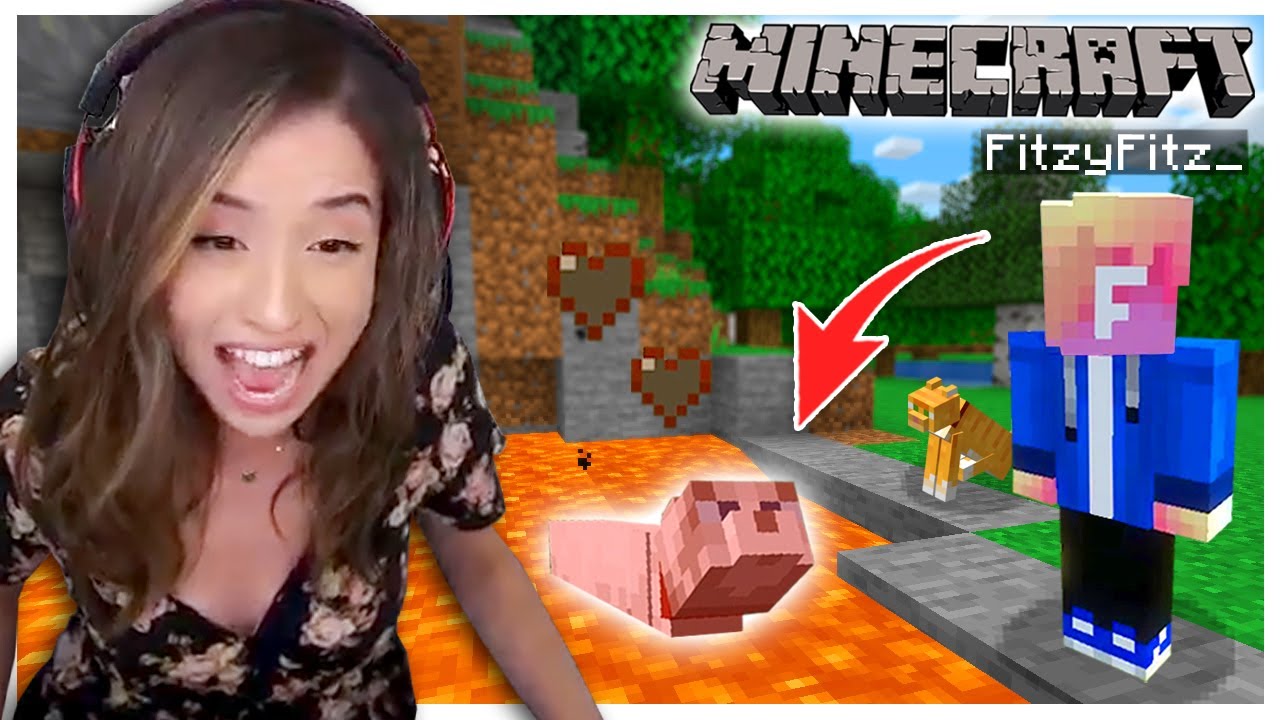 He pushed my Minecraft Cat into LAVA! Fitz and Pokimane Part 7!
