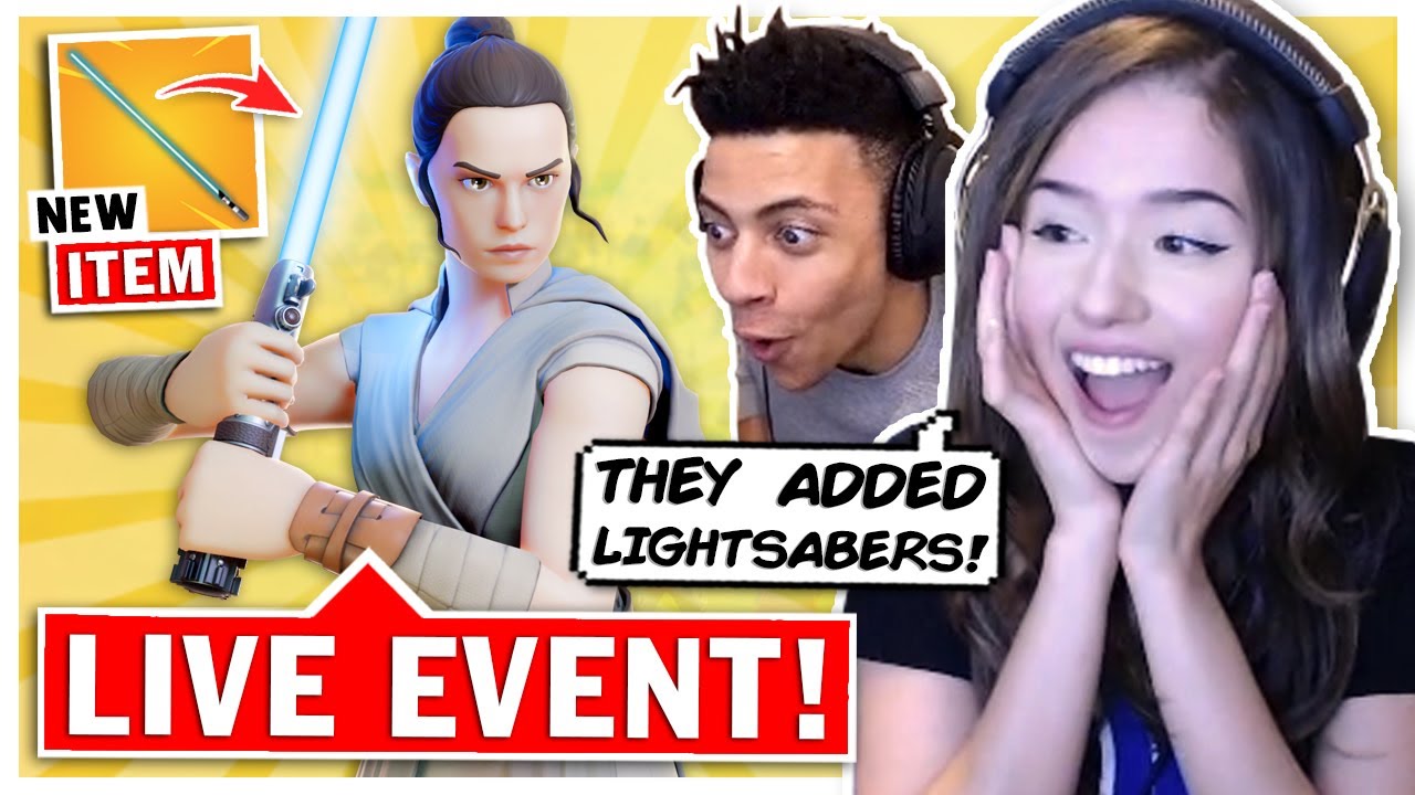 Pokimane Reacts to Star Wars X Fortnite LIVE EVENT ft. TSM Myth!