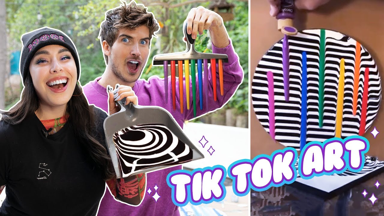 Trying Viral Tik Tok Art Techniques – Tiffy Tries w/ Joey Graceffa