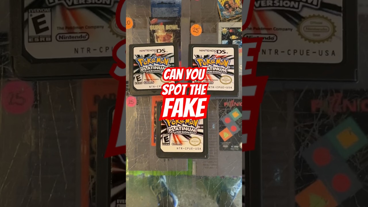 Can you spot the fake Pokémon game? 👀👀 #retrogaming #pokemon #retro #videogames #retrogamer