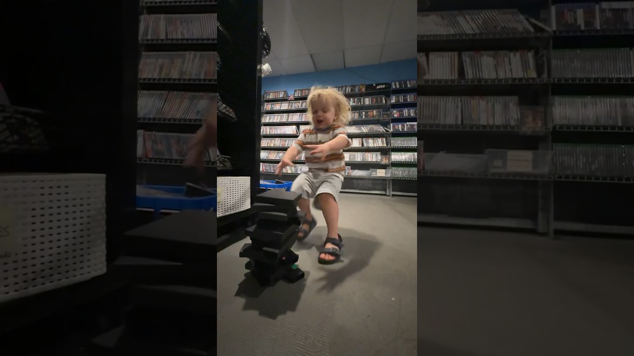 Late nights at the game store with the goblin. #retrogaming #kids #retro