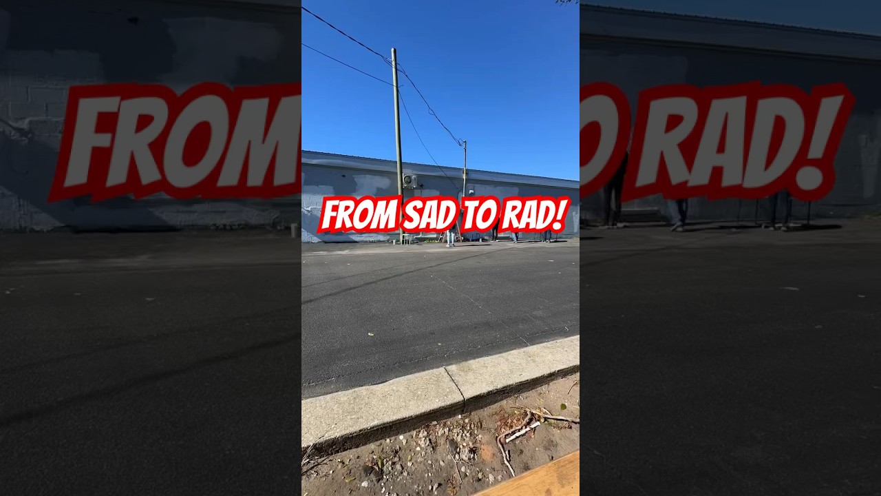 Transforming a sad wall with rad mural in under 60 secs! #timelapse #art #transformation #shorts