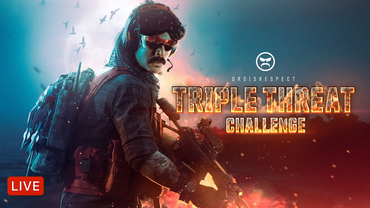 🔴LIVE – DR DISRESPECT – TRIPLE THREAT CHALLENGE – WARZONE, HALO, R6