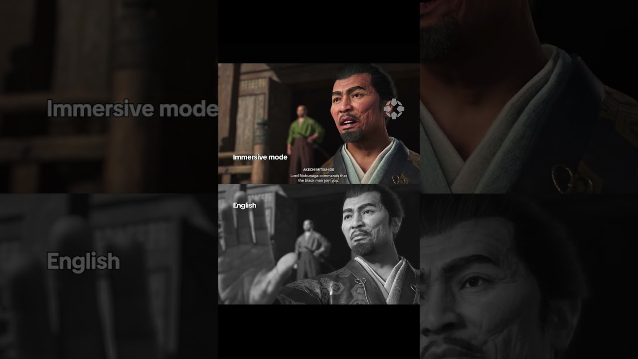 The difference between AC Shadows’ English and Immersive Modes