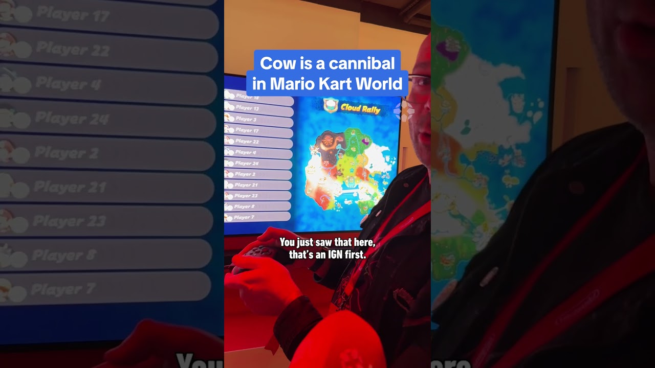 COW CAN EAT STEAK IN MARIO KART WORLD! #mariokartworld #mariokart #cow #switch2 #nintendo #ign