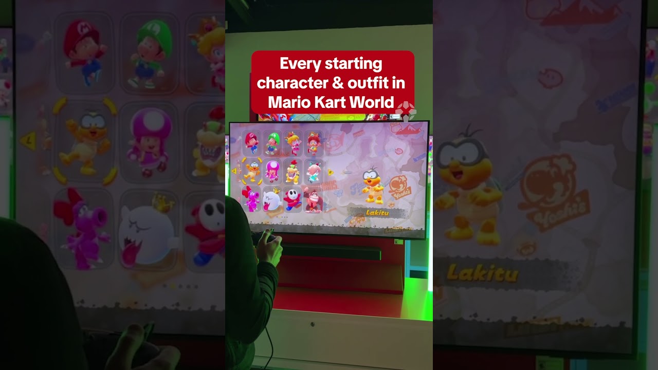 Every starting character and outfit in Mario Kart World