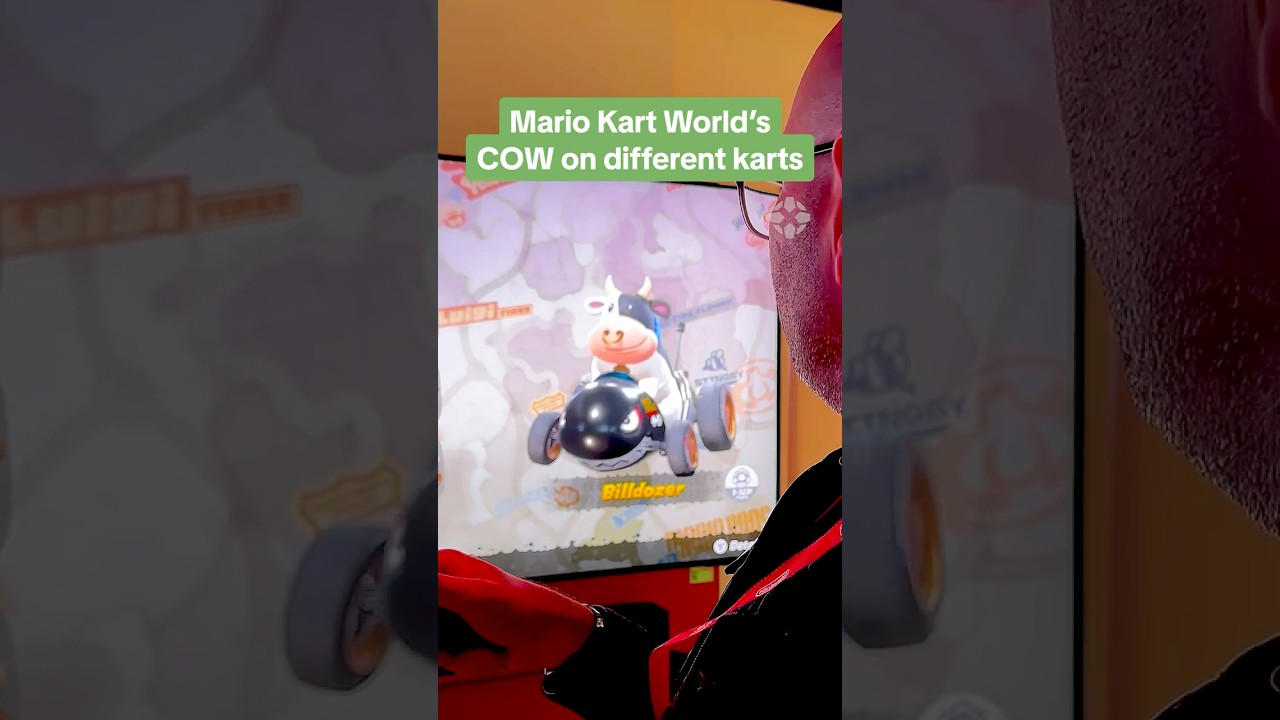 You want COW? Here’s Cow on different karts in Mario Kart World! #cow #switch2 #mariokartworld #ign