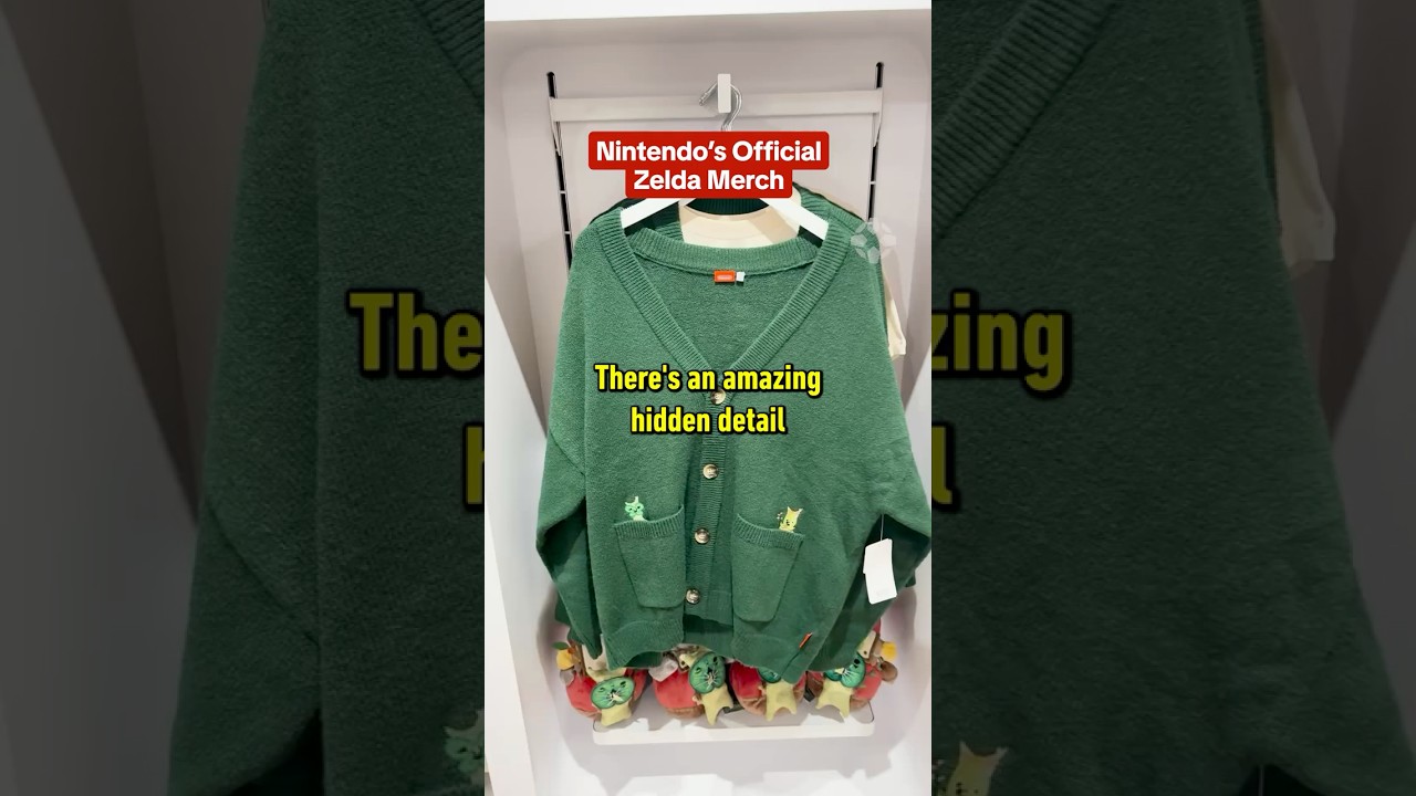 Look closely for a pleasant surprise on this Zelda cardigan at the Nintendo Store in SF