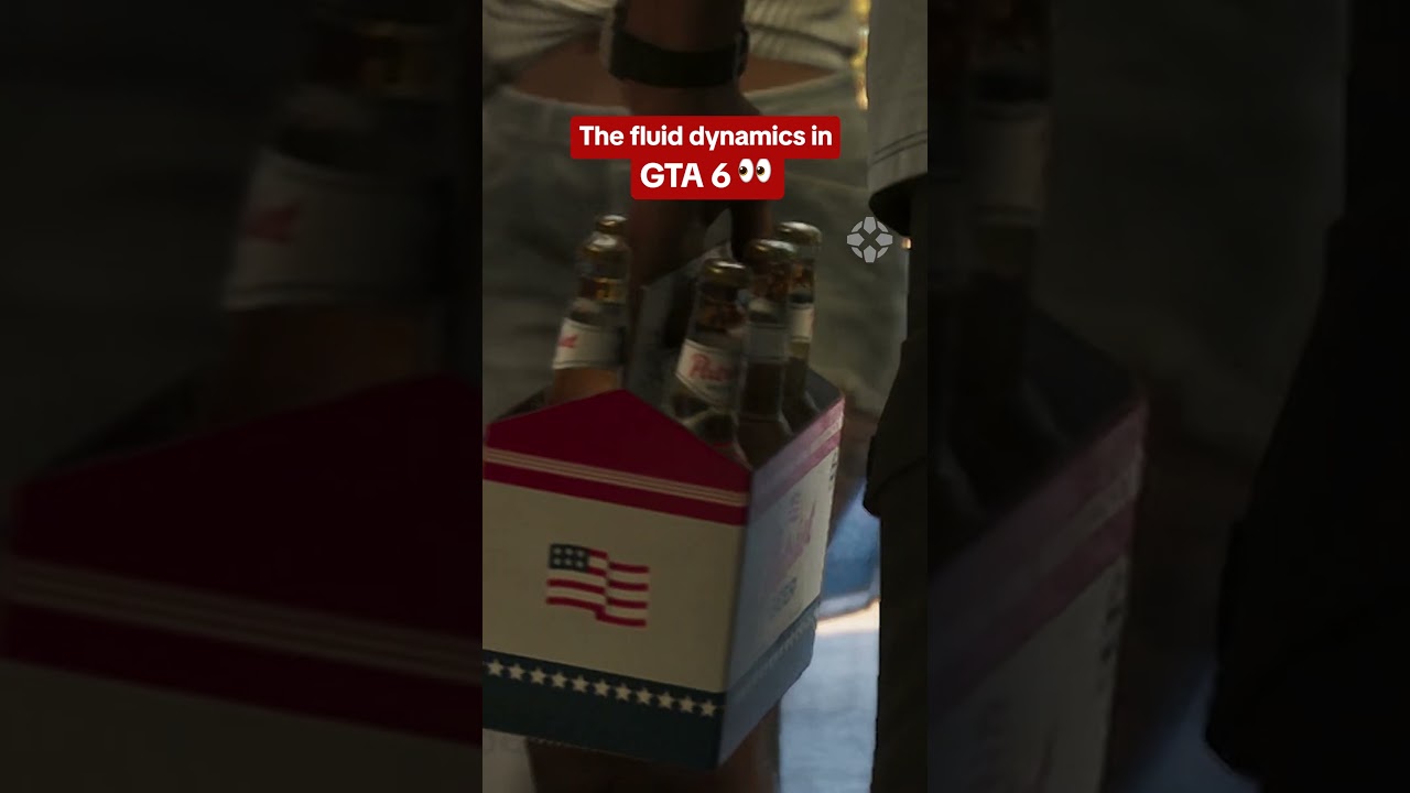 Look at that 6-pack drink animation… #gta6 #gtavi #grandtheftauto #graphics #gta #animation #ign