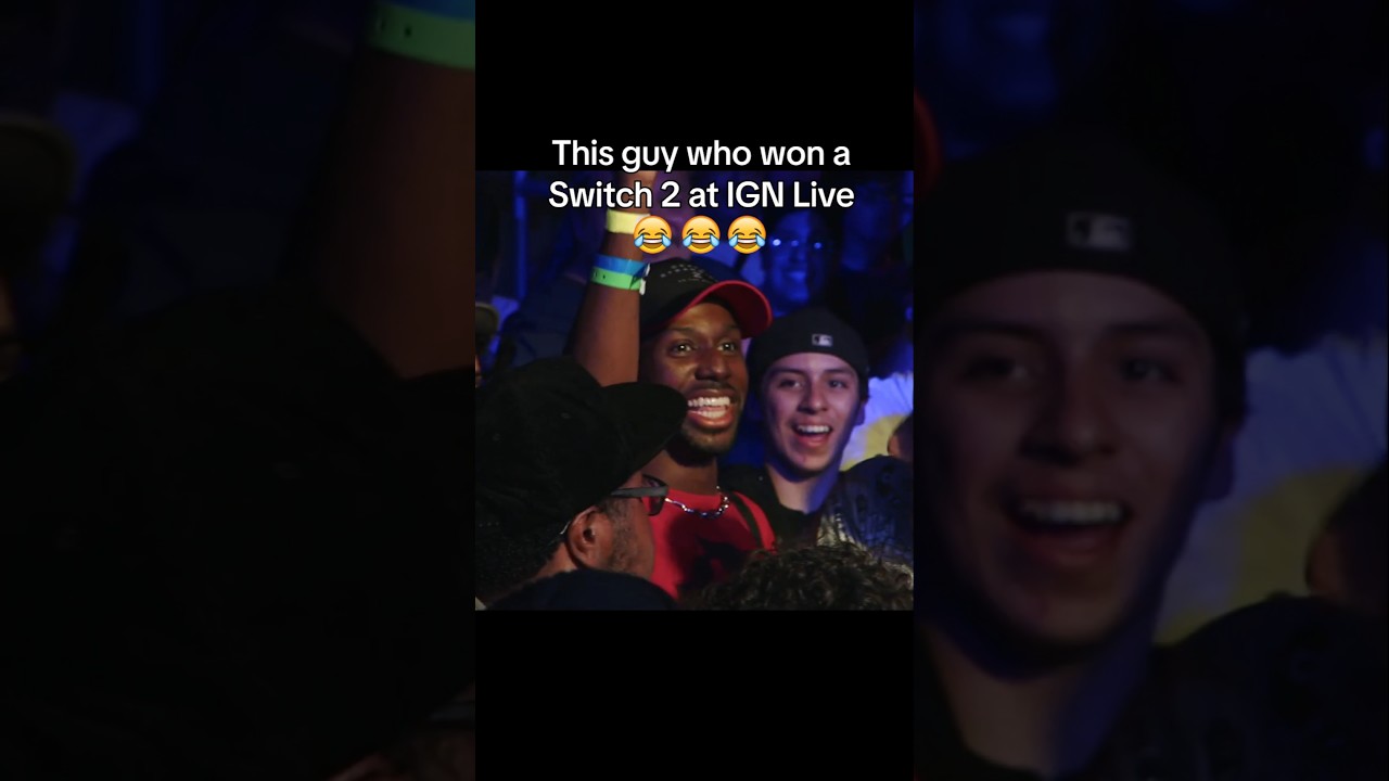 This guy had the best reaction to winning a Switch 2 at #IGNLive #ignsummerofgaming