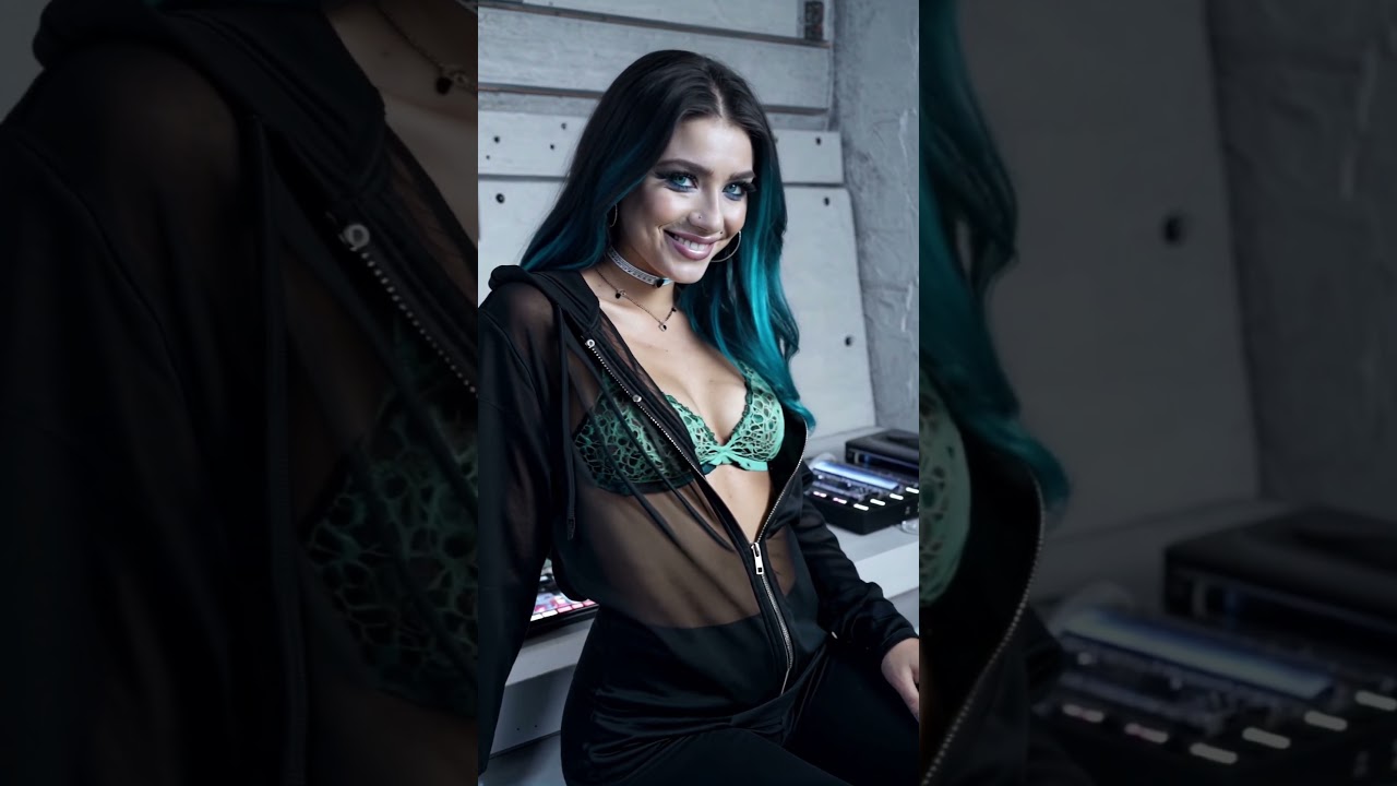 Zeli Black Hoodie 004 – #model #ai #influencer #girl #crush #waifu #lingerie #fashion #beautiful