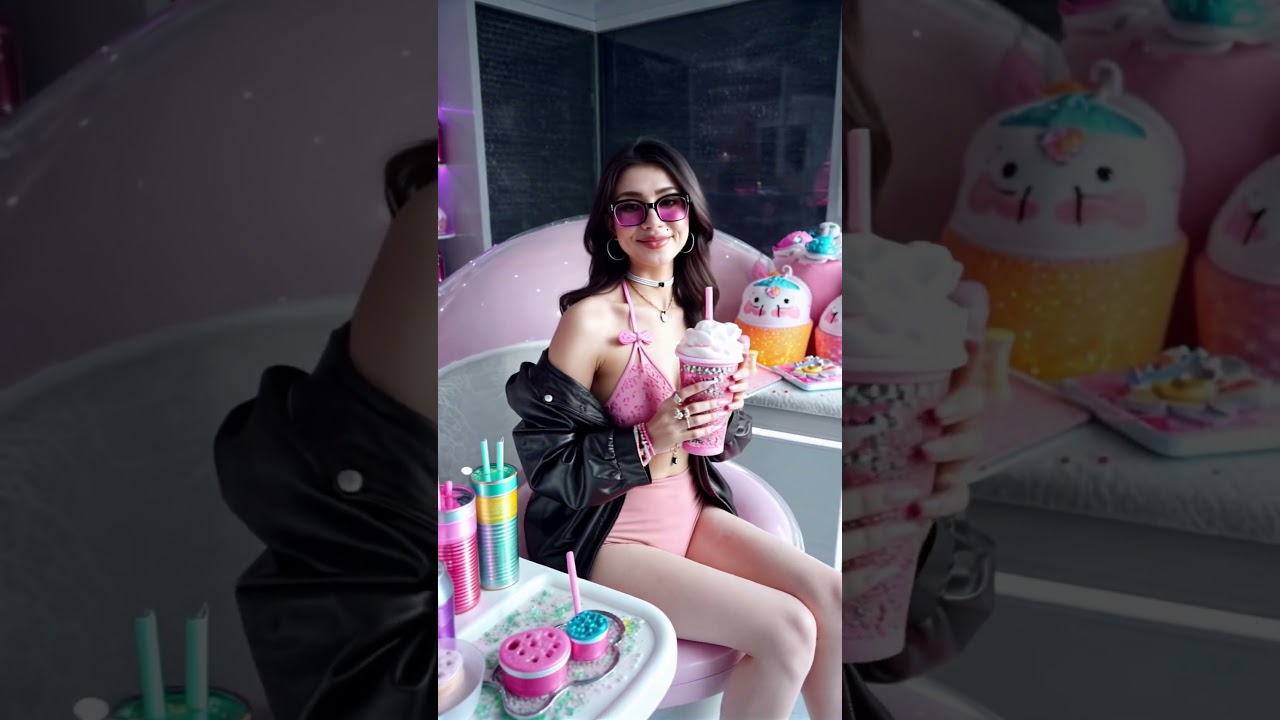 Zeli Frappé 001 #cute #coffee #fashion #vaporwave #aesthetic #model #waifu #girl #ai #crush #pretty