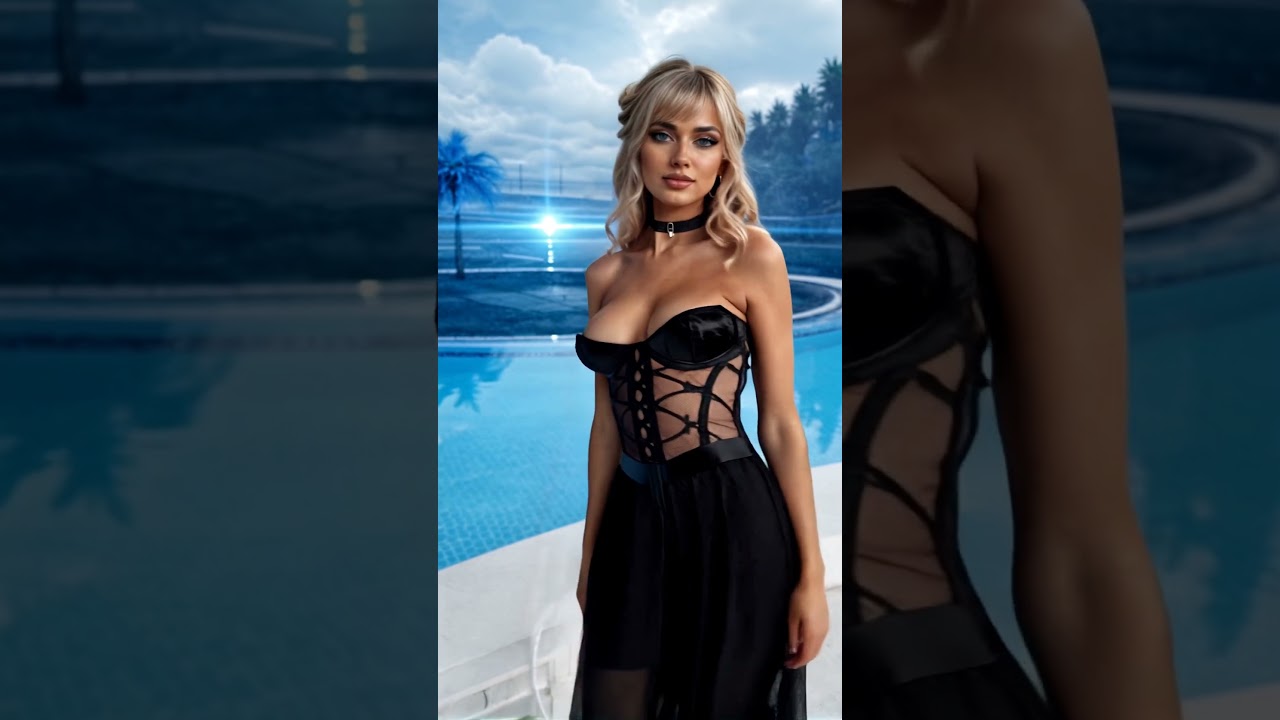 Poolside 004 A – #aimodel #fashion #lace #dress #waifu #influencer #ai #crush #beauty #model