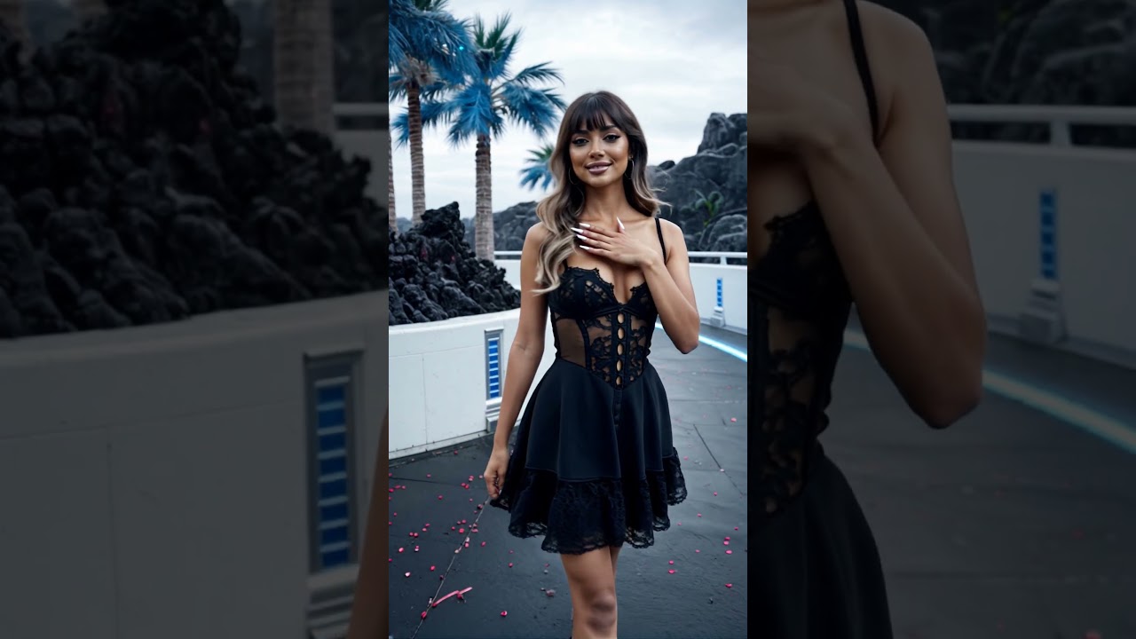 Black Lace 002 – #aimodel #model #blackdress #influencer #crush #waifu #fashion #virtualmodel #babe