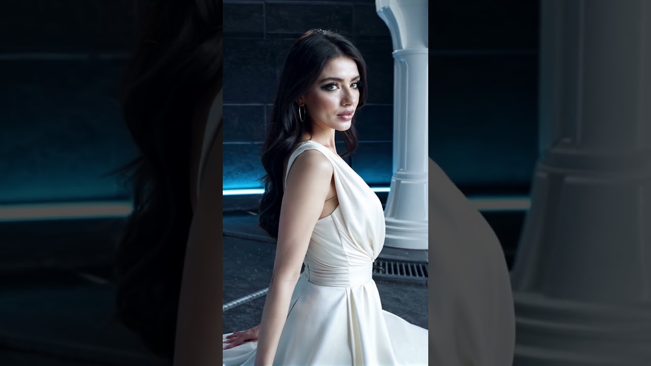 Zeli White Gown 001 – #fashion #beautiful #model #dress #gown #luxury #crush #waifu #pretty #ai #hot