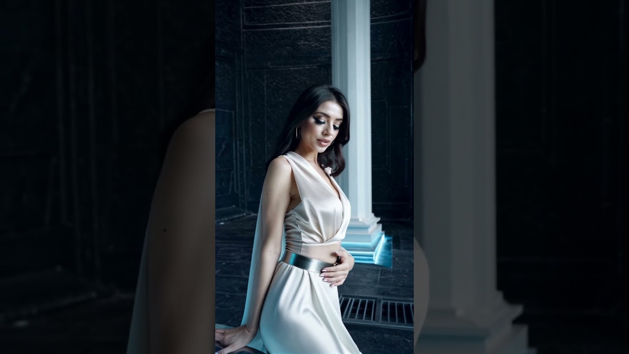 Zeli White Gown 004 – #fashion #beautiful #model #dress #gown #luxury #crush #waifu #pretty #ai #hot
