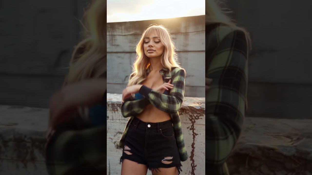 Kharissa Flannel 004 #fashion #model #crush #waifu #blonde #girl #beauty #beautiful #bikini #fyp #ai