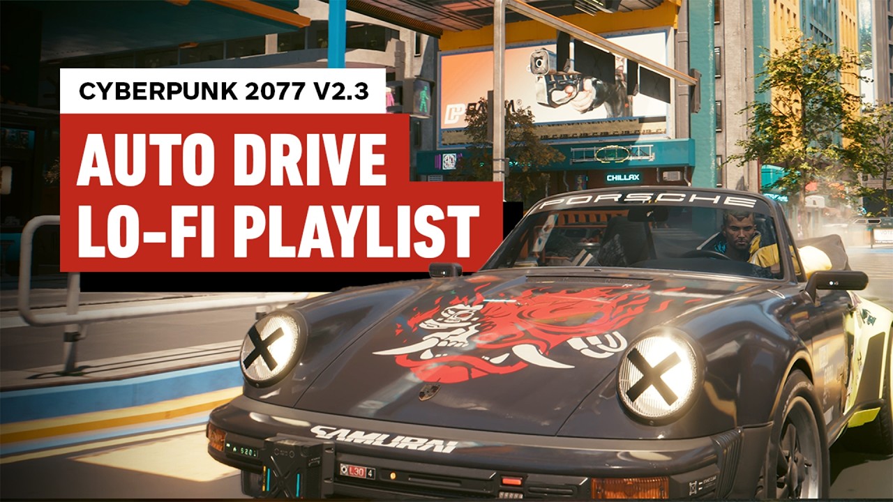 Cyberpunk 2077 – 1 Hour of Lo-Fi Music and Auto Drive 4K Gameplay