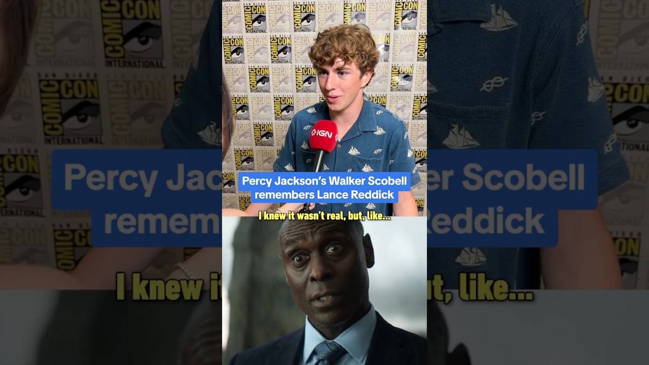 Walker Scobell remembers Lance Reddick on the set of Percy Jackson. #sdcc #percyjackson #ign #disney
