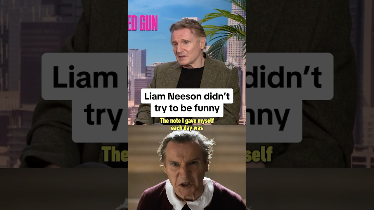 Liam Neeson tried NOT to be funny on the set of The Naked Gun! #nakedgun #liamneeson #comedy #movie