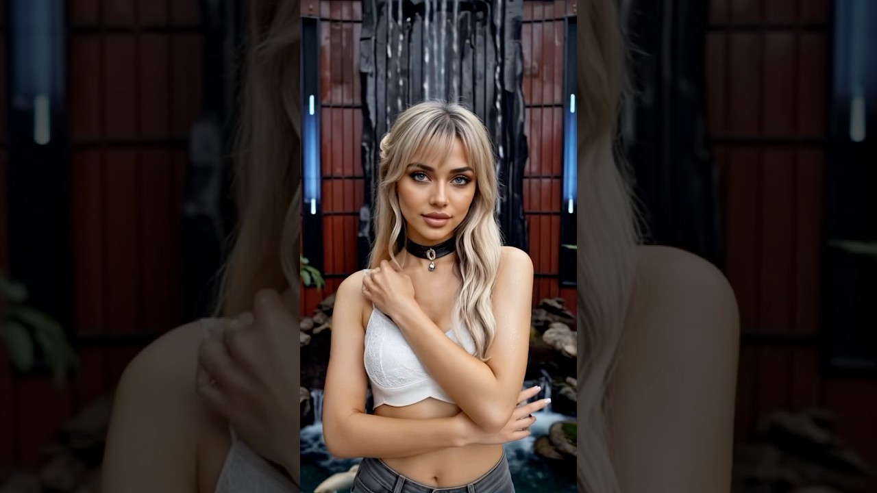 Garden Walk 001 – #model #pretty #fashion #beauty #beautiful #girl #ai #crush #waifu #blonde #scifi