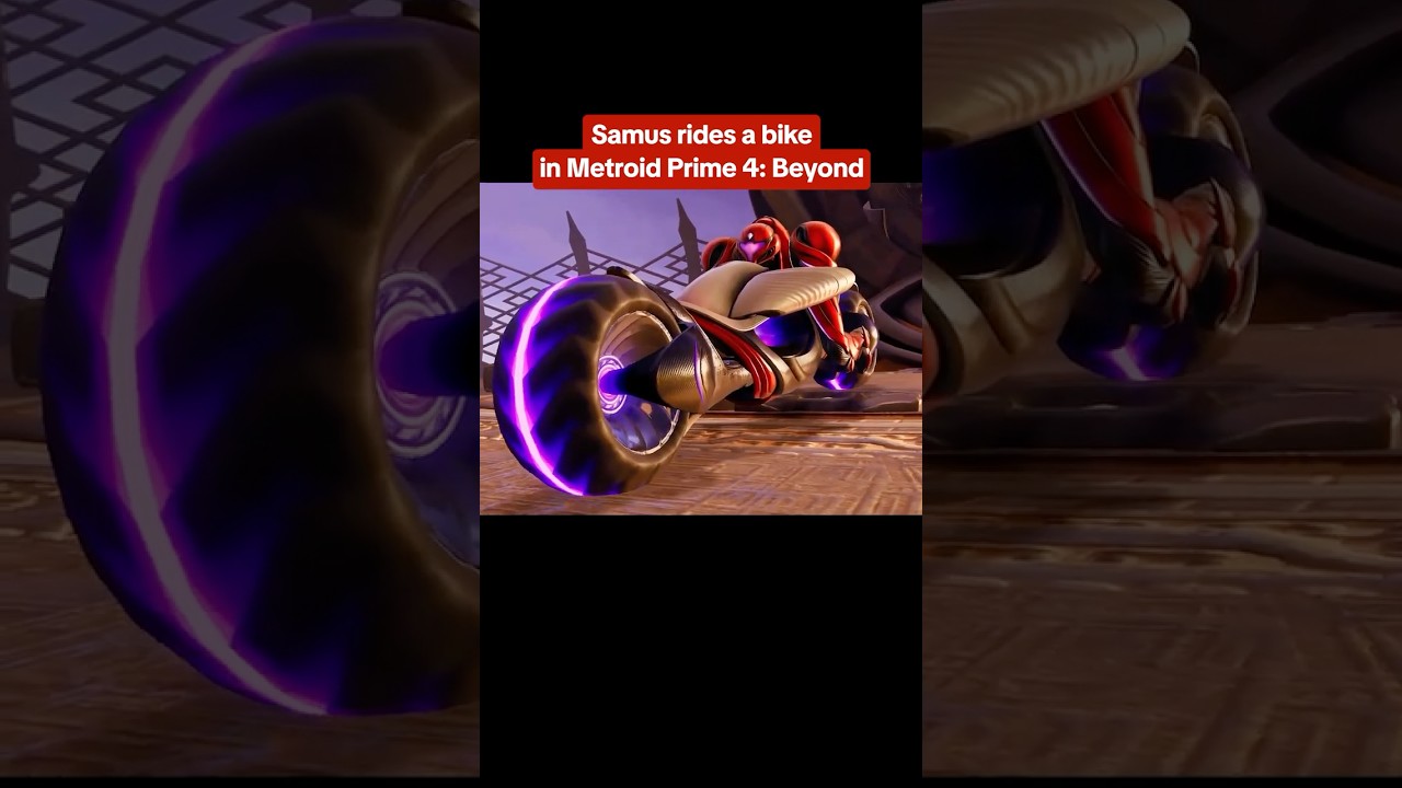 Samus rides a bike in Metroid Prime 4: Beyond! Maybe she’ll come to Mario Kart? #metroidprime4 #bike