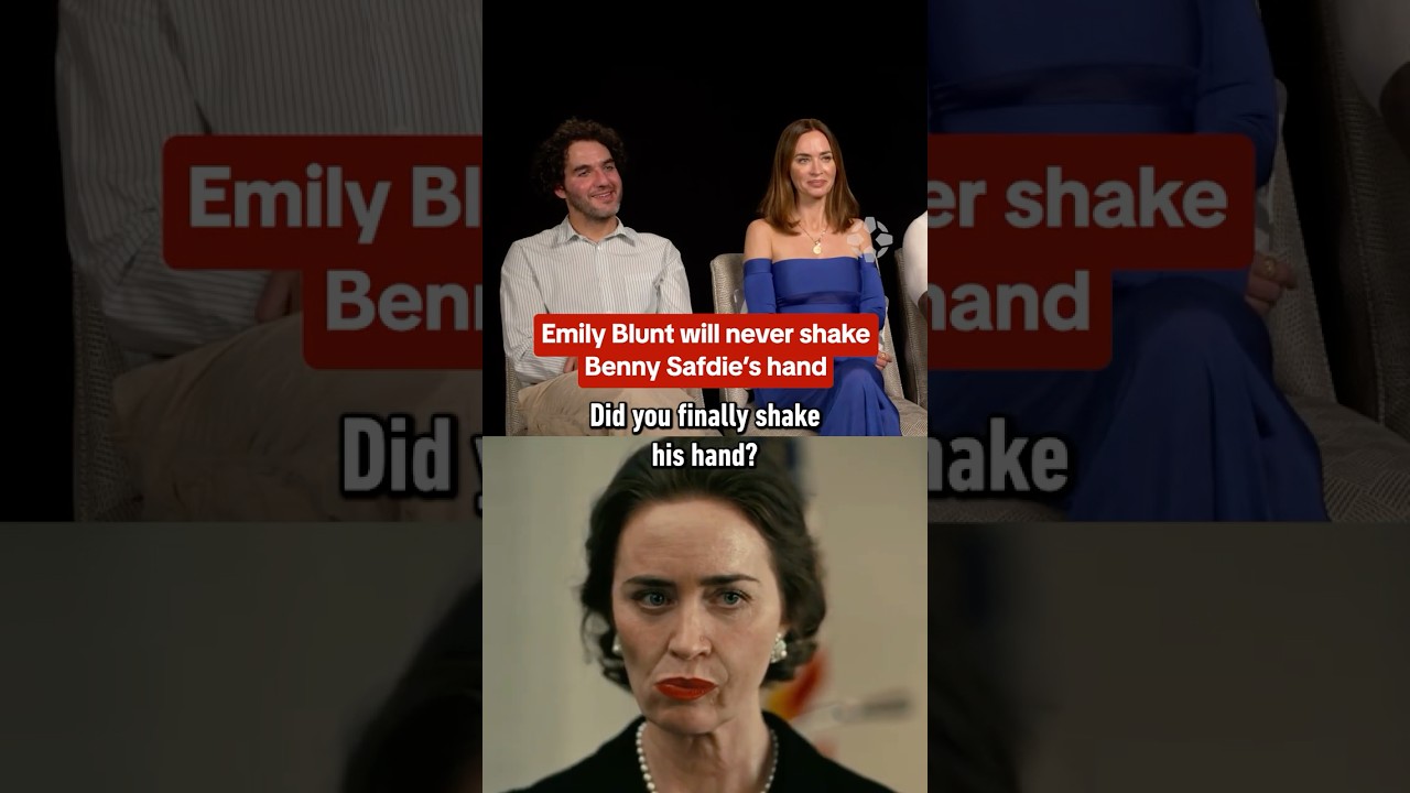 Did Emily Blunt & Benny Safdie shake hands on the set of The Smashing Machine? #a24 #movie #ign