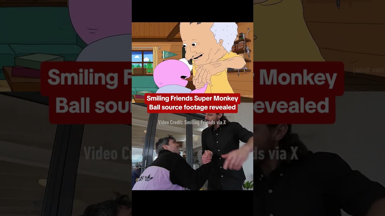 Smiling Friends random rotoscoping in Super Monkey Ball clip