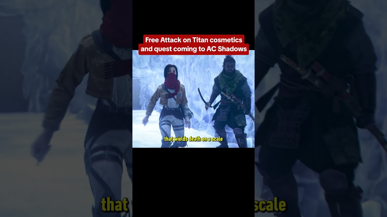 Naoe as Mikasa in AC Shadows’ free Attack on Titan update