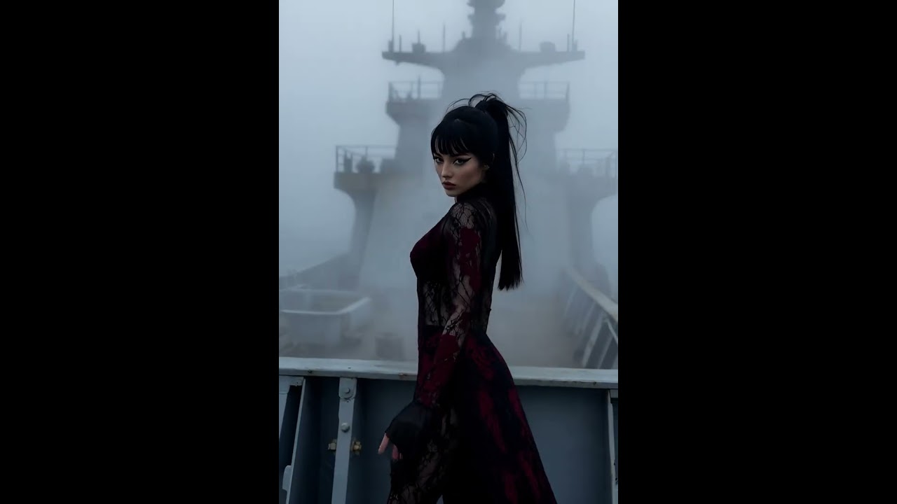 Ship Deck 002 – #model #beauty #beautiful #girl #crush #fashion #dress #lace #mesh #navy #industrial