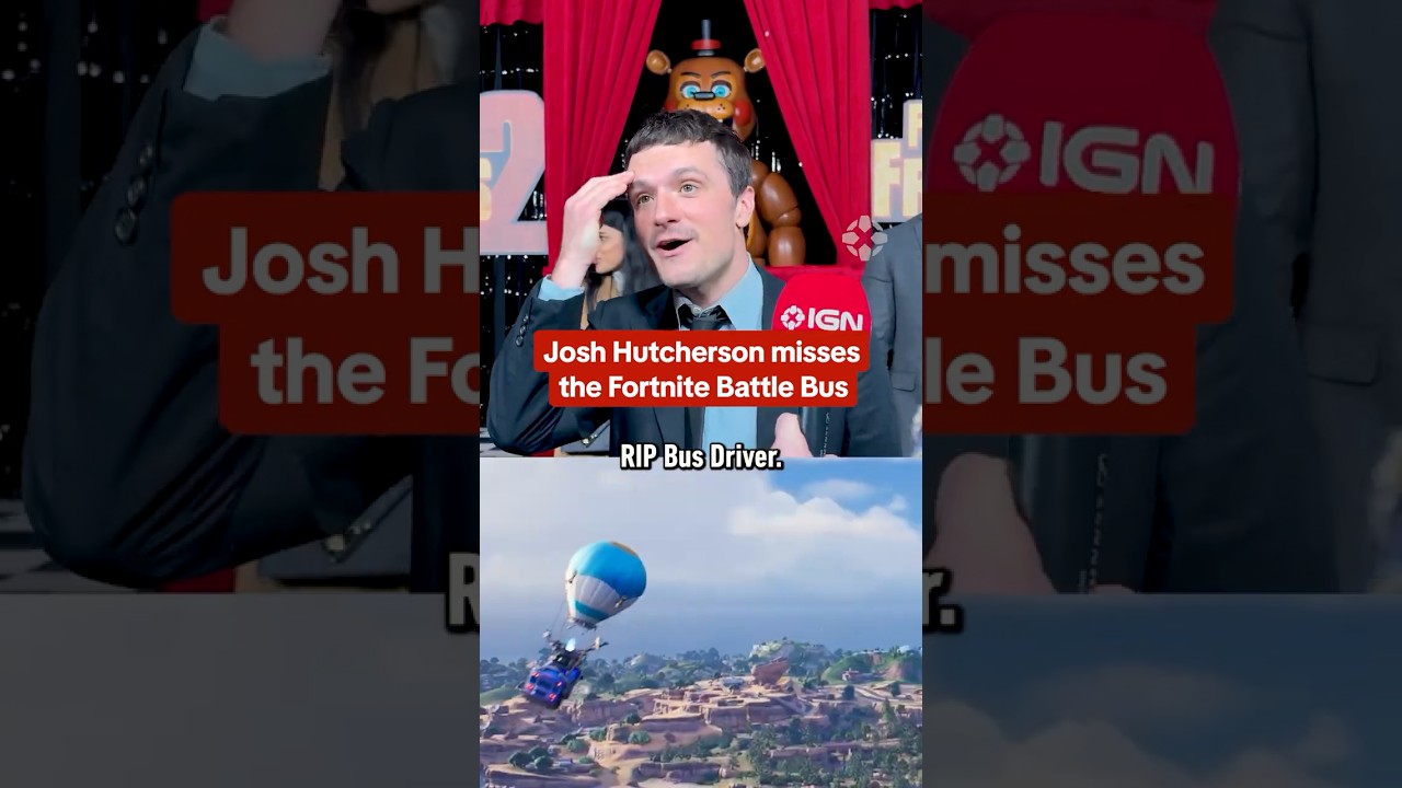 Josh Hutcherson played Fortnite right before the FNAF 2 red carpet premiere! #fnaf #fortnite #ign
