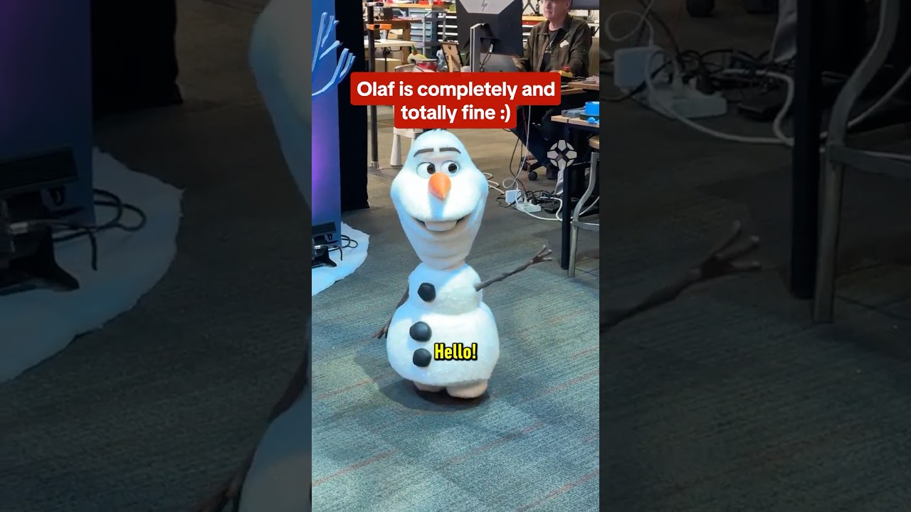 Olaf walking around the Walt Disney Imagineering office :) #olaf #robot #disneyland #ign #tech