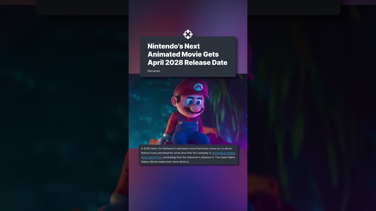 Donkey Kong movie in 2028?